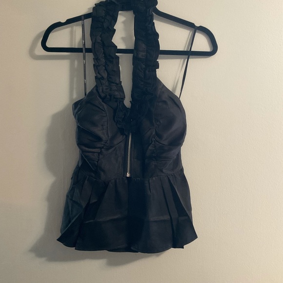 BNWT Black Ruffle Halter - Picture 1 of 2